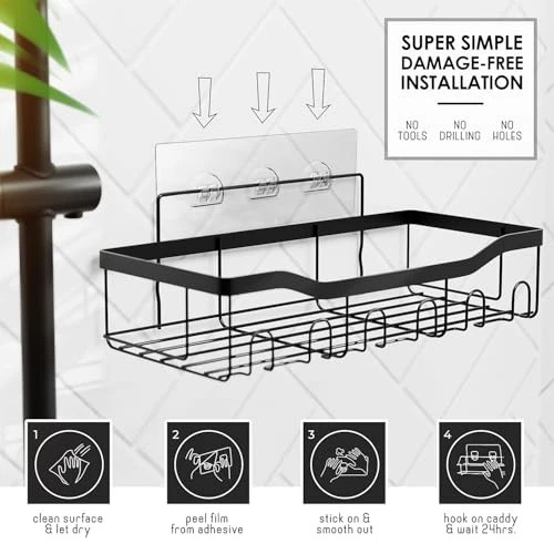Navy Blue Shower Caddy & Bathroom Storage Set