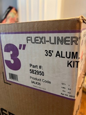 Flexi-Liner 3  x 35  Aluminum Chimney Liner Kit   Part #582950   New in Box
