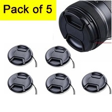 5 Pcs 49mm Snap On Lens Caps for Canon Nikon Sony Pentax Olympus Fuji Lense