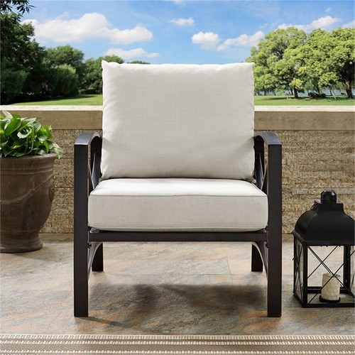 Crosley Furniture Kaplan Metal Patio Arm Chair in Oil Bronze and ...