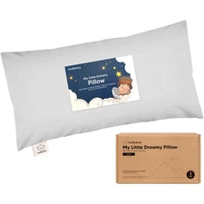 Toddler Pillow with Pillowcase - 10x18 My Little Dreamy Kids Travel Bed Pill...