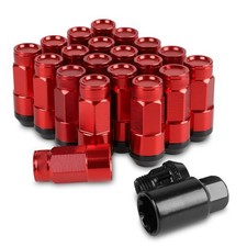 20pcs Closed End Lug Nuts M12x1.5 Wheel Rims Lug Nuts Socket Red Red