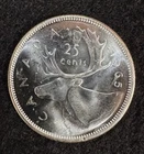 1965 CANADIAN 25 CENT CANADA QUARTER .80 SILVER FINENESS QUARTER