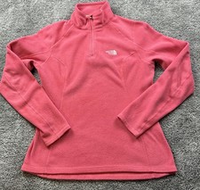 The North Face Fleece Pullover Womens Small Pink 1/4 Zip Long Sleeve Hiking
