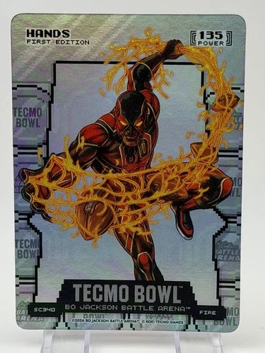 2026 Bo Jackson Battle Arena Tecmo Bowl Hands Silver Coinflip Fire