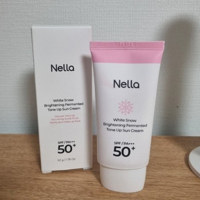 NELLA White Snow Brightening Fermentierte Ton Up Sonnencreme 50g + GRATIS GES...
