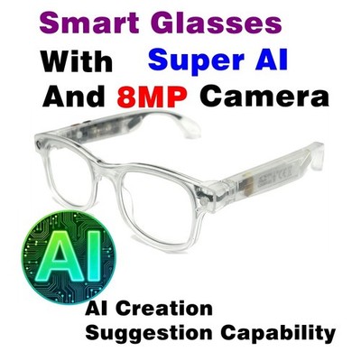 AI smart glasses with built-in camera support stabilized 1080P video and Bluetoo