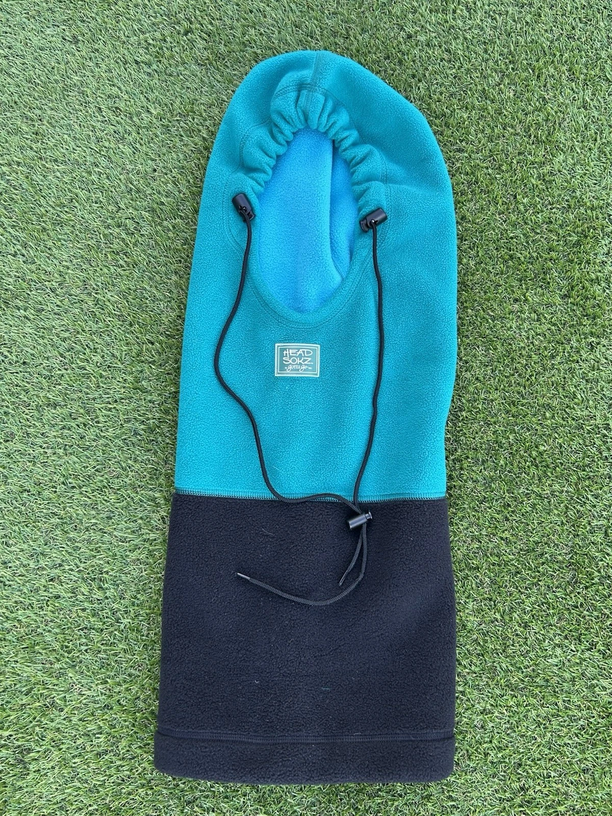 Vintage Head Sokz By Gotta Go Fleece Head Cover Made in USA Green Balaclava