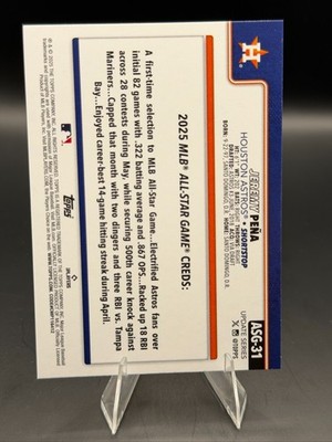2025 Topps Update Jeremy Peña All-Star Game Insert #ASG-31 Astros