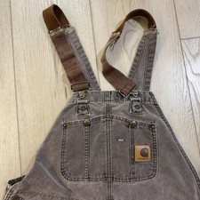 Vintage Carhartt Double Knee Overalls Mens 40 Brown Canvas Workwear Carpenter