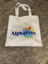 Vintage AlphaPets Canvas Tote Book Bag 