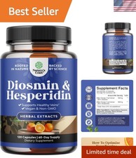 Diosmin Hesperidin 1000mg Complex - 120 Capsules for Circulation