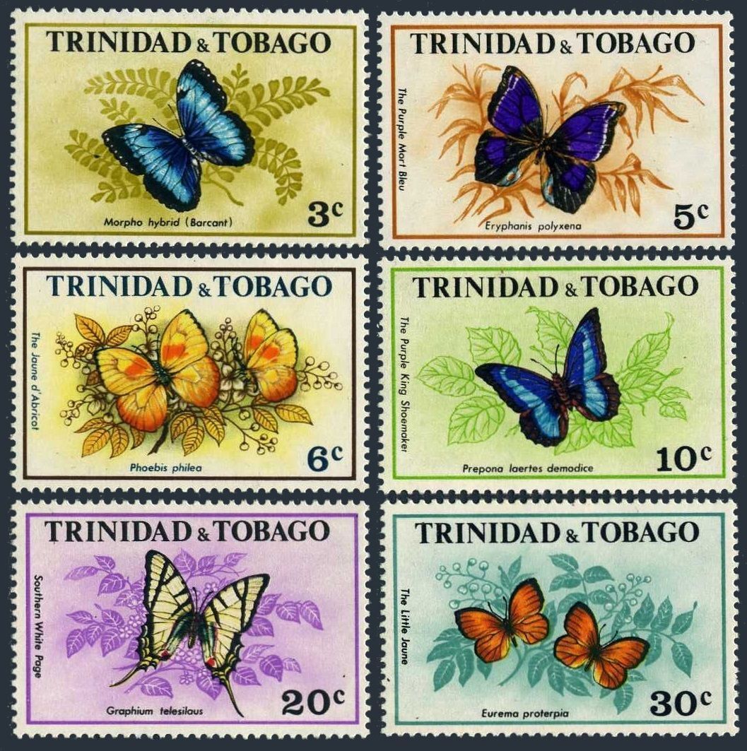 Trinidad & Tobago 210-215, MNH. Michel 293-298. Butterflies 1972