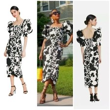 Christopher John Rogers Target 28W/30W Floral Puff Sleeve Designer Dress 