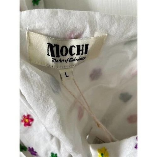 All Things Mochi NWT Women's White Multi-Floral Linen SABA Crop Top, Size Large - Picture 8 of 8