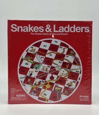 Snakes & Ladders Game, 2-4 Players, Ages 4 & Up, 5''