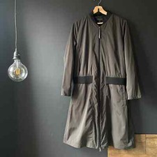 Strenesse Seaweed Green Gray Long Bomber Jacket Coat Sz 8