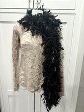Black Fluffy Feather Boa Fluffy 2 Yards, Approx. 6.5 Feet - Has Tag, Never Worn.