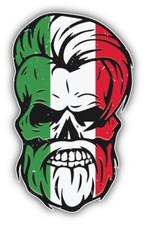 Grunge Beard Skull Italy Flag Sticker Decal