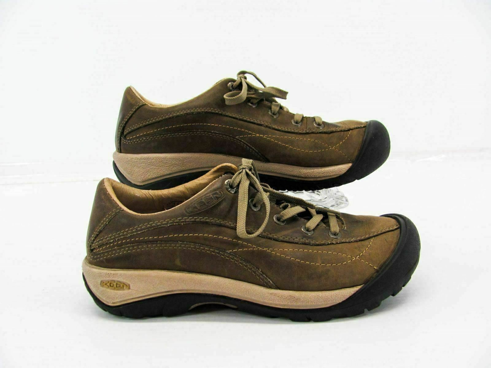 Scarpe da donna Keen Toyah taglia 7M marroni escursionismo Oxford sneaker usate qp