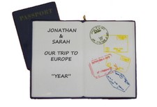 Personalized Passport Travel Vacation Christmas Ornament
