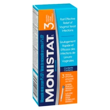 Monistat Vaginal Cream, 3 x 5g, Fast Effective Relief Vaginal Yeast Infection