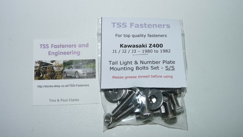 Kawasaki Z400 J1/J2/J3 - 1980 - 1982 - Tail Light & Number Plate Mount Set - S/S - Picture 6 of 6