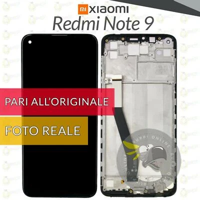 DISPLAY XIAOMI REDMI NOTE 9 M2003J15SG SCHERMO LCD + VETRO TOUCH SCREEN + FRAME