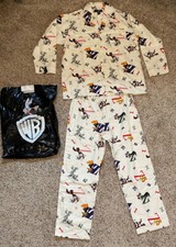 NWT 1995 Vintage looney Tunes Matching Pajama Set Men  s large From Warner Bros