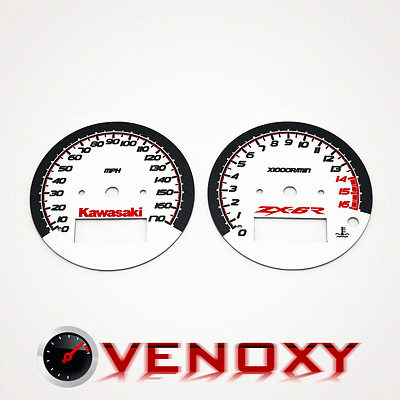 Kawasaki ZX-6R Ninja 600 1998-1999 Gauge Faces MPH WHITE | eBay