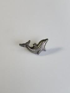 Dolphin Lapel Pin Silver Color Metal