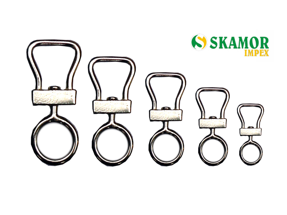 Falconry Swivels, Double Bend Swivel / Bell Shape 100 Stainless Steel