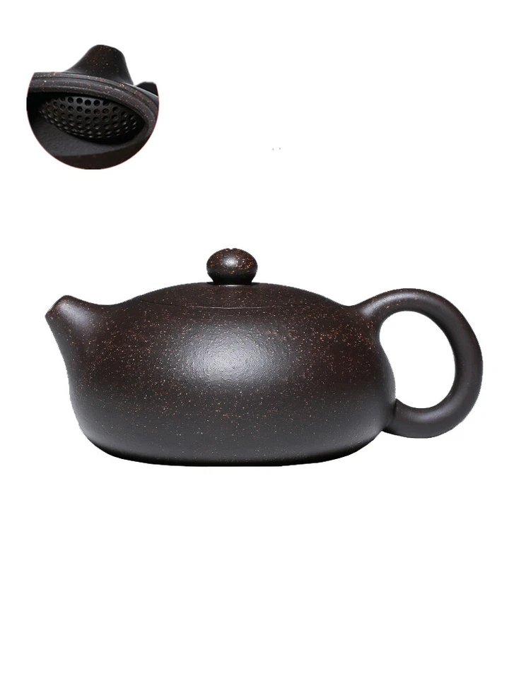 Marked Xishi Tea Pot Real Yixing Zisha Black Galaxy Clay Pot Handmade Ball Holes - Image 2 of 4