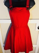 Bright Women’s Sz Sm Jean Mini Stretch Overall Flare Dress Made In USA