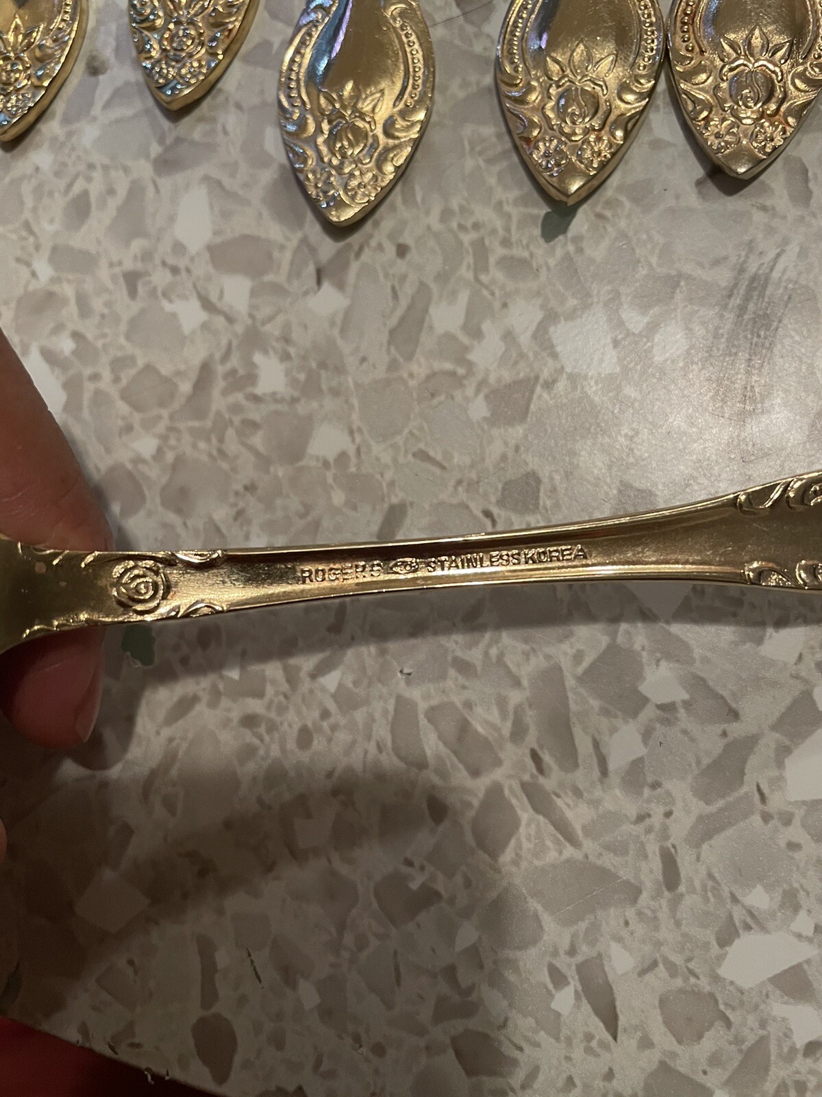 Rogers Korea Gold Plated Stainless Flatware 19 Pieces Forks Spoons Knives -AS-IS