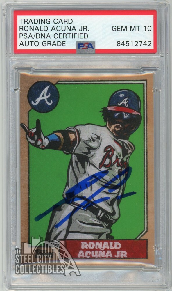 Ronald Acuna Jr 2021 Topps Project 70 Autographed Card #56 - PSA/DNA 10