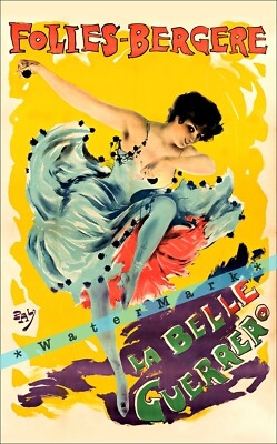Cheret Folies Bergere La Belle Guerrer 1898 Vintage Poster Print Art Retro Ad