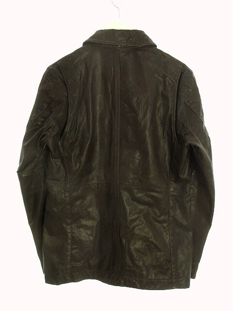 [Japan Used Fashion] Bamboo Shoots Takeo Kikuchi Leather Jacket Brown  Genuine Ou