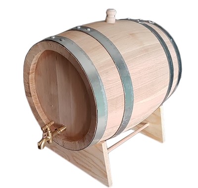 Baril En Chêne Français De 3 Litres Avec Robinet Laiton - Pour Vin, Vinaigre Et Distillats