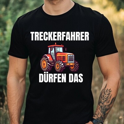Mens Funny Tractor Saying Motif Cotton T-Shirt Size XS to 5XL