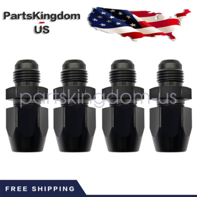 4PCS 6AN Male To 3/8'' Tube Hardline FUEL LINE Fitting Adapter Tubing Compression