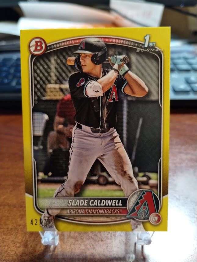 SLADE CALDWELL 2025 Bowman Prospect 1st Yellow #'d/75 Diamondbacks No. BP-21