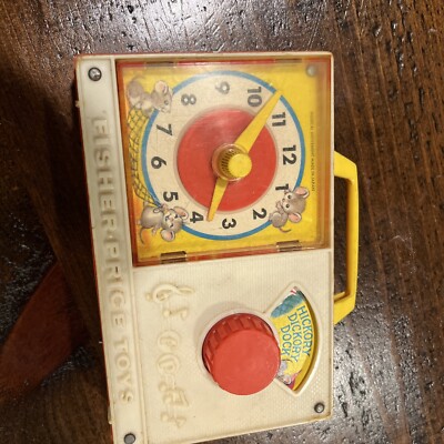 Vintage Fisher Price Hickory Dickory Dock Musical Toy Clock, Working