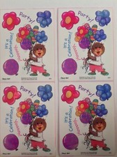 4 Suzy's Zoo sticker sheets: It's a Celebration Party Yaaaay  just 1 each 