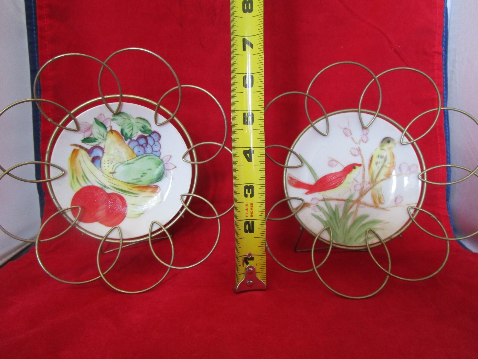 Small Hanging Wall Plates One W/ Birds & One W/ Fruit F/S eBay