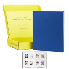 Occasional Motto 96-Pocket Linen Hardcover Instax Mini Photo Album - Navy