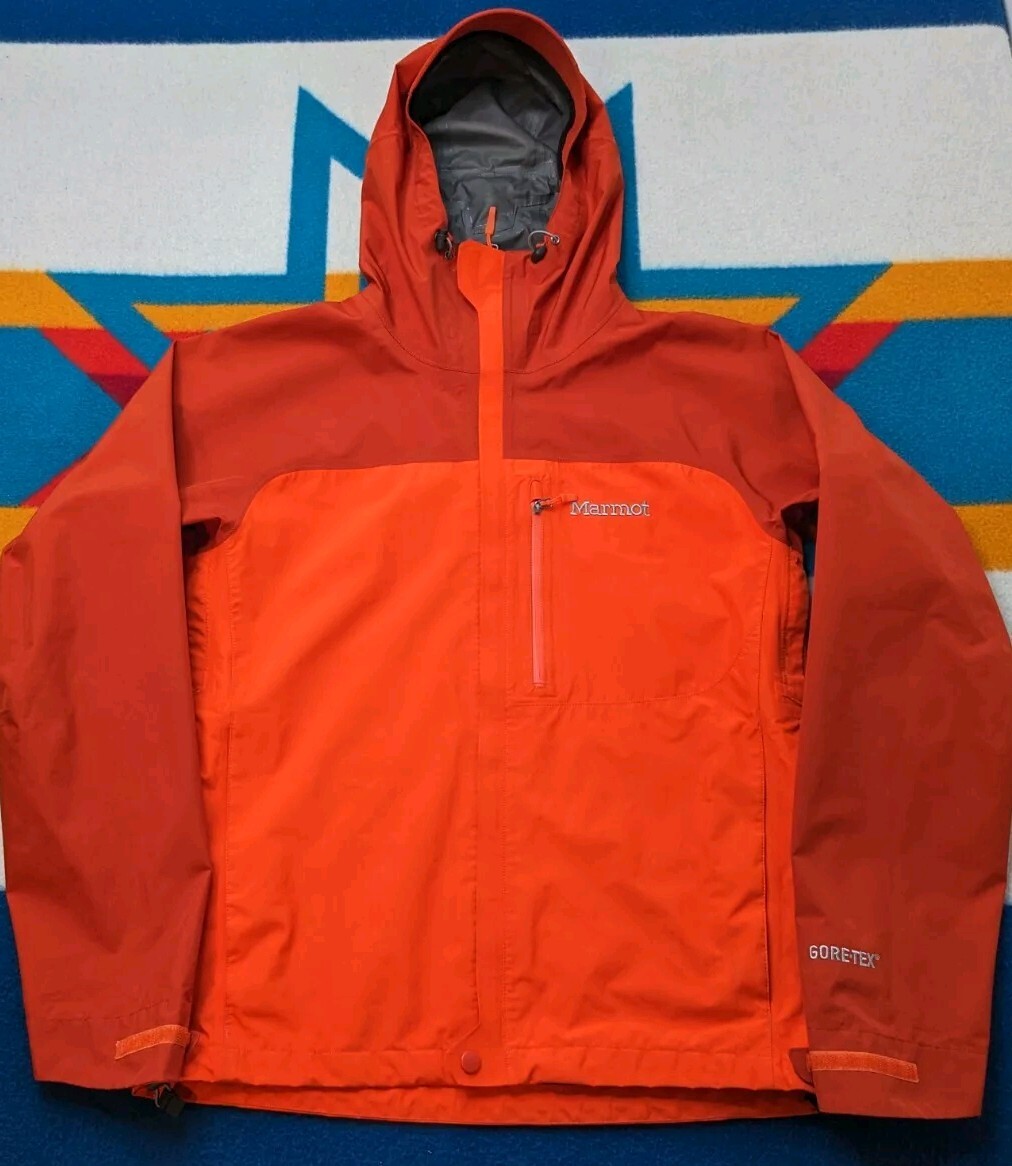 Marmot Gore-Tex Hooded Waterproof Jacket Full Zip Rain Marmot Gore-Tex Hooded Waterproof Jacket Full Zip Rain