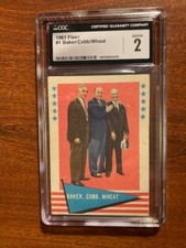 1961 Fleer Baseball #1 Baker Cobb Wheat Checklist CGC 2 Nicely Centered