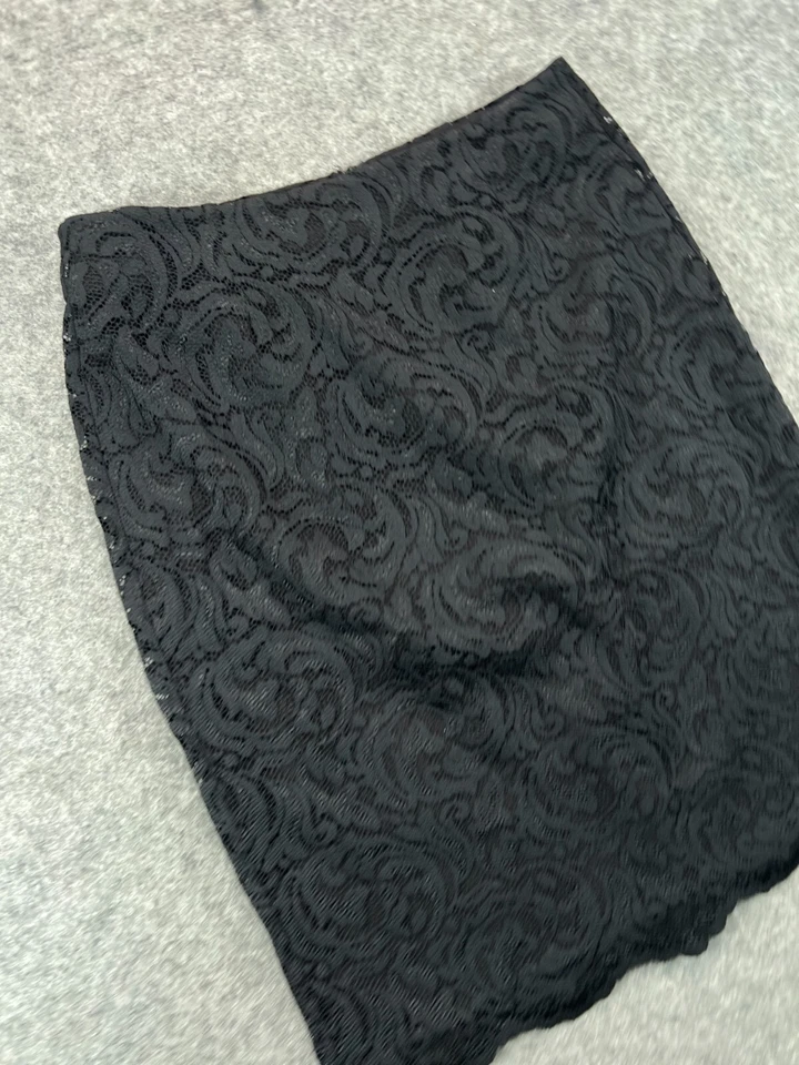 Falda Granate Hill Mujer 10 Negra Encaje Forrada a Lápiz Nylon Rayón Trabajo Damas Foto 4 de 4