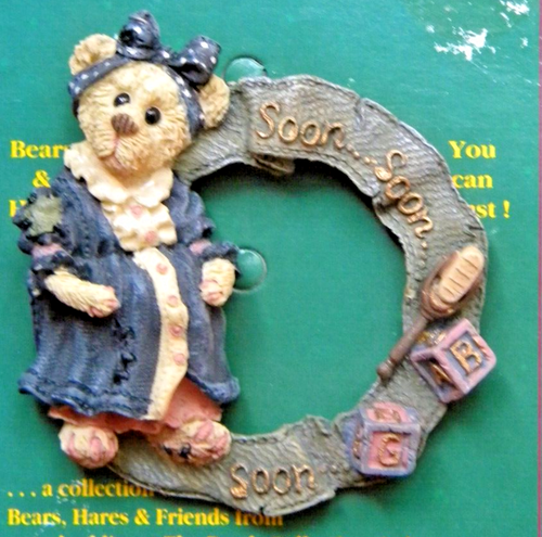 Vintage 1995 Boyds Bears & Friends BearWear Pin Brooch Expecting mother "Soon" - Picture 2 of 3